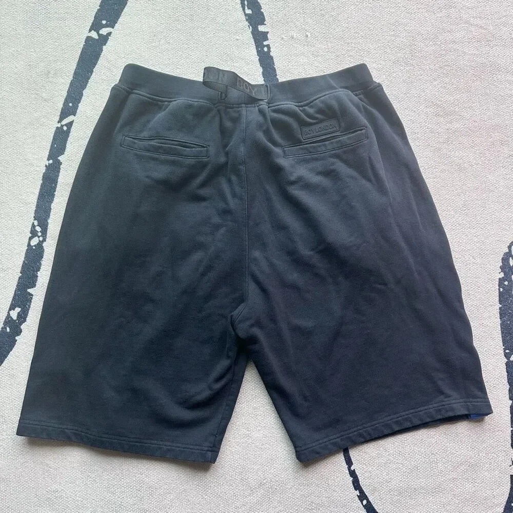 Boy London‎ Black Snap-Button Eagle Tape 100% Cotton Shorts Size L